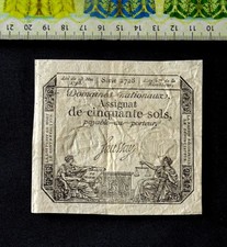 ( USA150) , France Banknote  , Assignat  50 Sols , Year : 1793 .