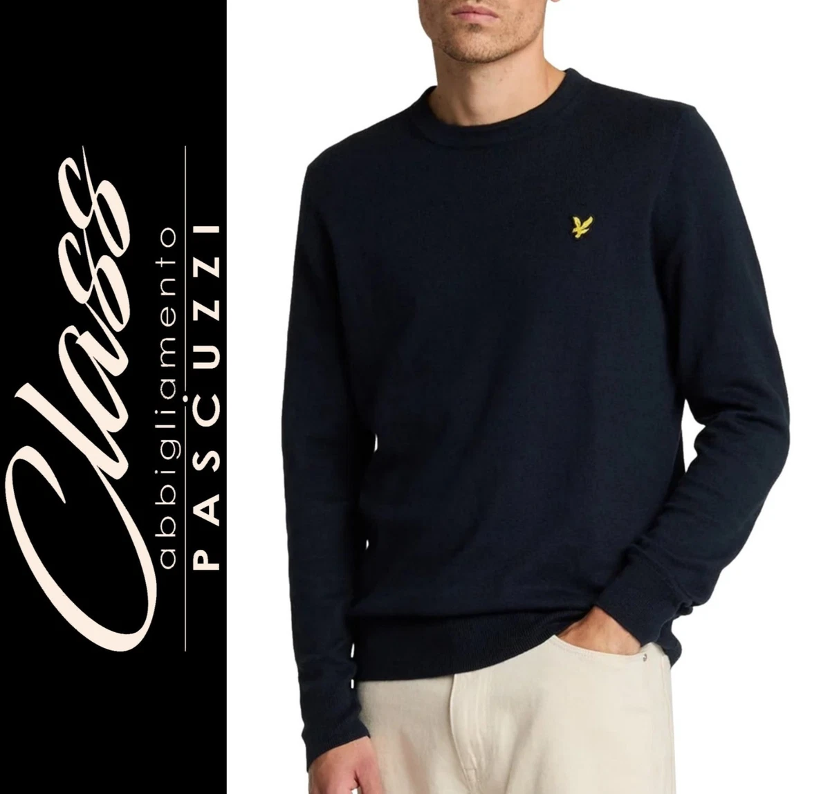 Lyle & Scott Maglia Uomo Modello Kn1925V Z271 Blu - Maglione A Manica Lunga, Vestibilità Comfort