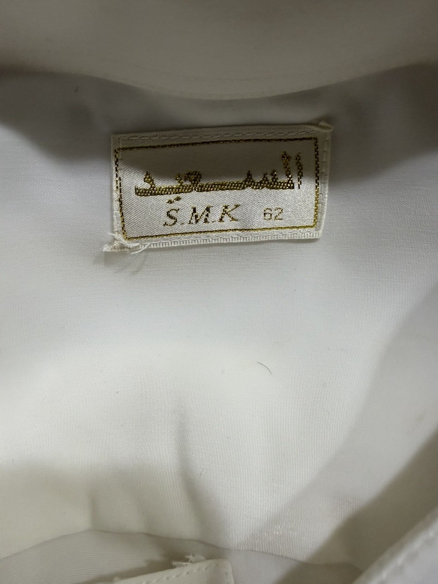 Adult Men's White Collared Thobe Modern Arabian Style S.M.K. 62 View 4