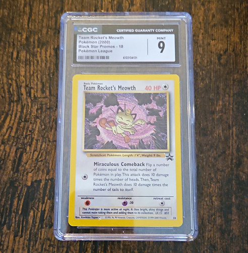 Team Rocket's Meowth graded CGC 9 for sale on eBay
