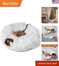 Durable Cat Cave and Tunnel Combo - Plush Playground for Indoor Cats and Kittens