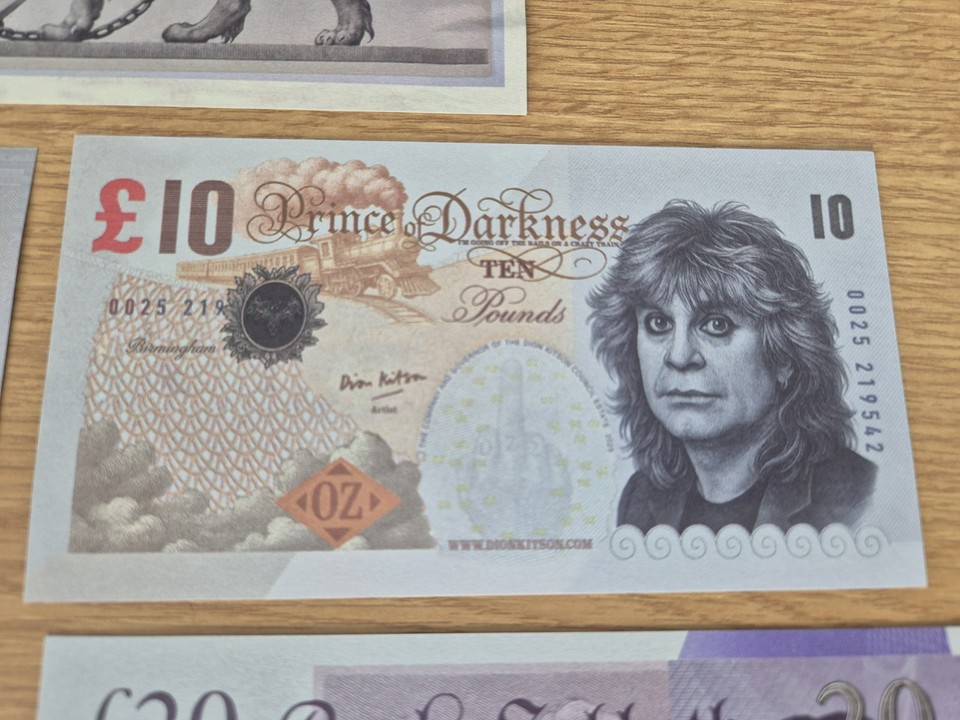 Dion Kitson Ozzy Osbourne Tribute Banknotes - Complete Set Only 1,000