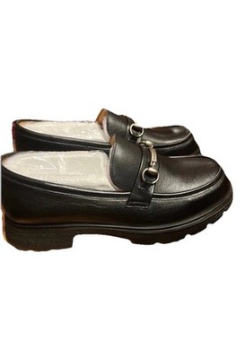 Beau Today chunky  Black Loafers with Metal Buckle Detail. size 41 on box