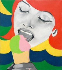 Evelyne Axell ?Ice Cream? - Pop Art portrait with bold color - Art Print