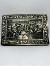 Vintage Tin Metal Cookie Candy Box Hinged Lid The Syndics Of Rembrandt Holland