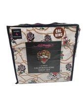 Ed Hardy California King Sheet Set 6 Pcs Skull Love Kills Slowly NWT