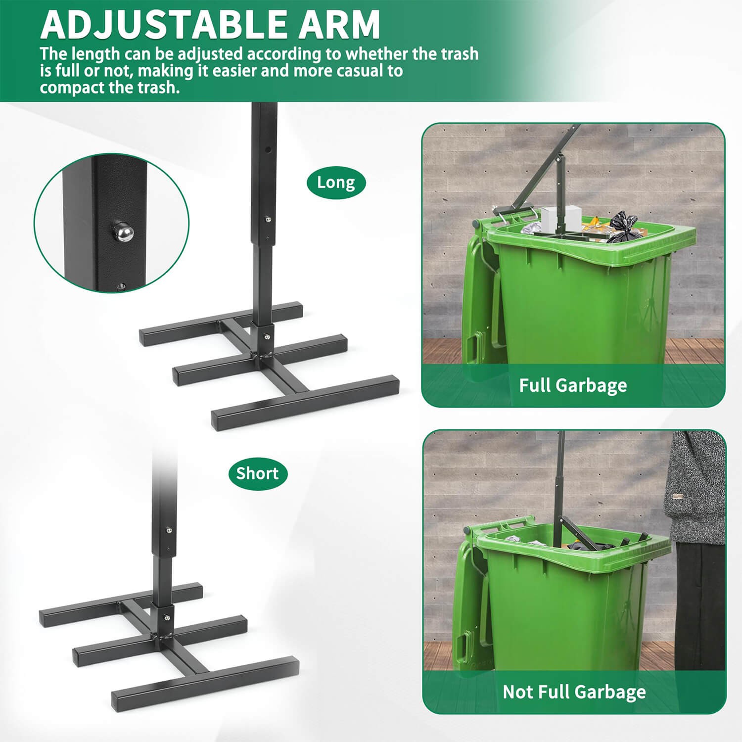 Manual Trash Compactor Garbage Compactor for Restaurant Kitchen Trash Bin Can