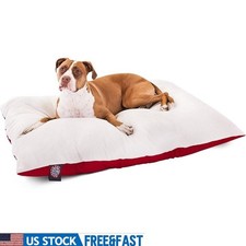 Deluxe Plush Dog Bed Washable Rectangular Crate Comfort Durable Removable Cover