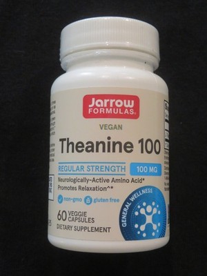 Jarrow Formulas Vegan Theanine 100 mg Regular Stength 60 Veggie Capsules