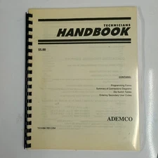 Vintage Ademco Technicians Handbook Security Alarm 1994 Programming Book Codes