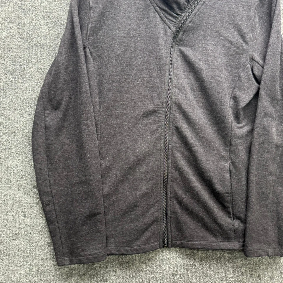 Chaqueta Tuff Athletics Cremallera Completa Mujer Talla L Gris Carbón Cuello Simulado Bordado Foto 3 de 4