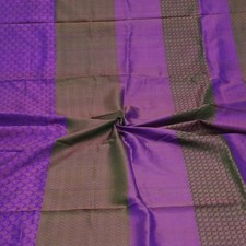 Vintage Purple Dual Tone 100 Silk Handloom Sari Remnant 5YD Craft Fabric Scrap
