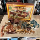 vintage MARX 1968 Carry-All Action FORT APACHE Play Set 4685 Cowboys Indians &&&