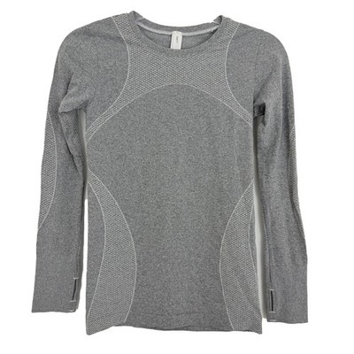 GAP Performance Fit Motion Seamless Athletic Top XS Heather Gray Active EUC B82