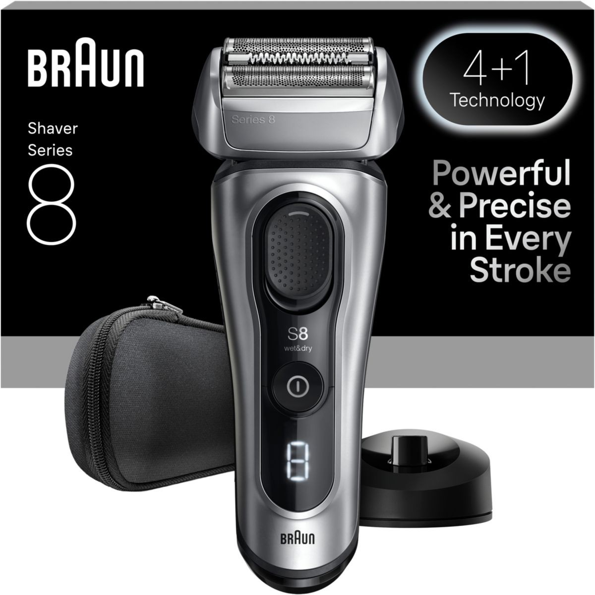 Rasoir électrique Braun Series 8 8617s rasage de près étanche argent