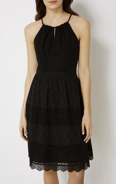 Women Karen Millen Dress Black Cotton 36 / S / 44 #9SHM