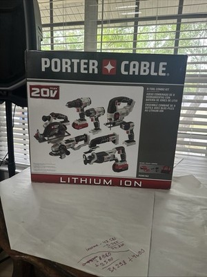 Porter Cable 20V 8 Tool Combo Kit Open Box (1 Battery Included) PCKK619L8