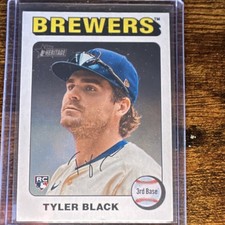 2024 Topps Heritage High Number Tyler Black #578 Brewers Rookie white border