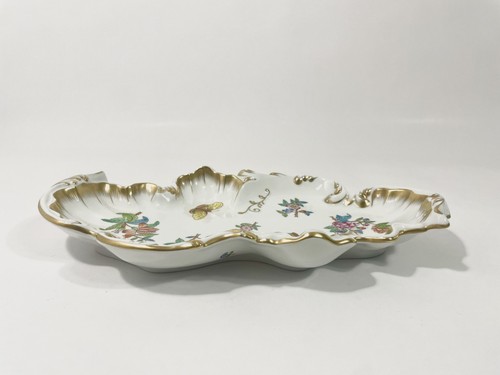 1x Herend Queen Victoria Green Boarder Serving Platter Tray Bowl 32 cm - Picture 2 of 9