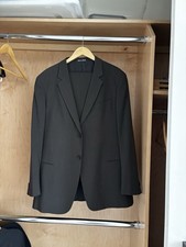Armani Collezioni Virgin Wool Dark Gray Pinstripe 2 Piece Suit Men's Size 44R