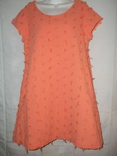 Ladies Size M Tangerine Polka Dot String Design Cotton Dress Bathing Suit Cover