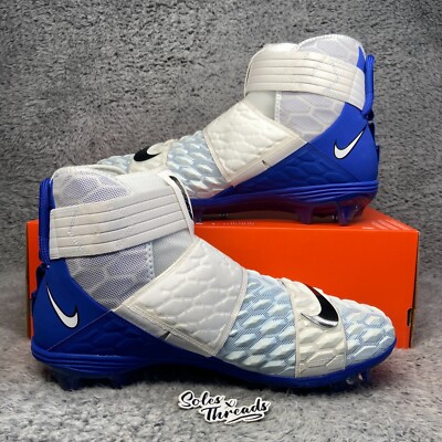 Nike Force Savage Elite 2 White Royal Blue SZ 15-16 Men Football BV3962-105 NBY