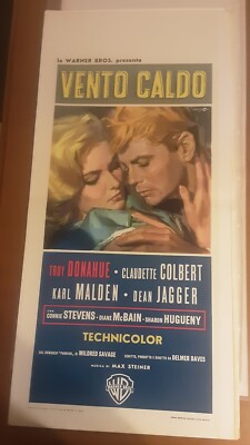 Locandina VENTO CALDO - 1961, CLAUDETTE COLBERT - prima edizione perfetta!