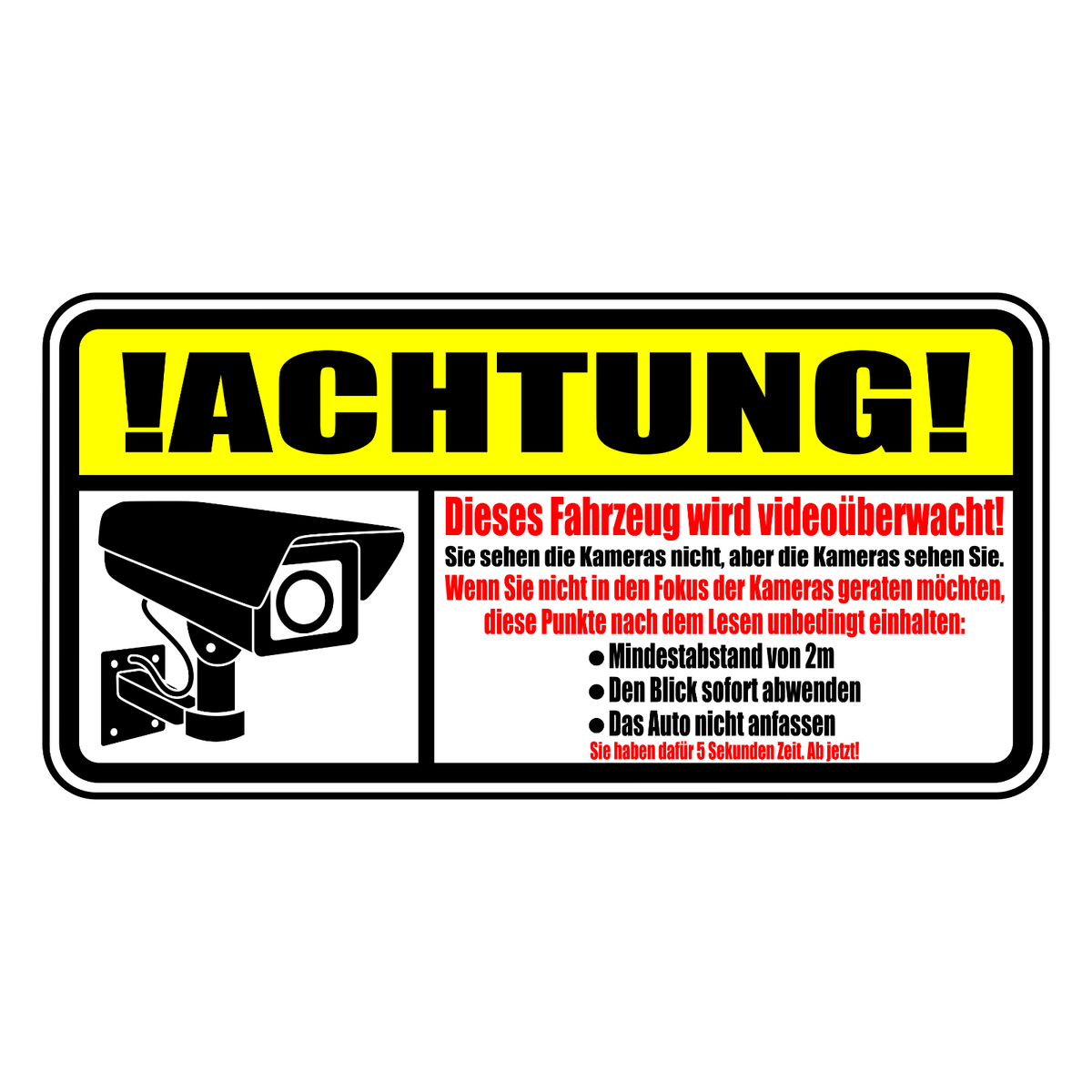 FR Ashoaza Videoüberwachung Aufkleber – 4 Schilder, 20x20 Cm, Leuchtet Im Dunkeln, Selbstklebend Für Glas & Glatte Oberflächen