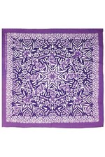 GRATEFUL DEAD-BEAR MANDALA-Purple 22X22 BANDANA-Hedscarf,Mask Garcia,Lesh,Wier