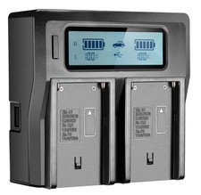 LCD Dual Channel Battery Charger For Sony BP-U30 BP-U60 BP-U90 U30 BPU60 BPU90