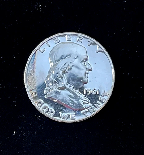 1961 (P) Proof Franklin Half Dollar FBL with Crescent Toning - 90% Silver
