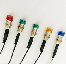 Hot Rod / Custom Dash Instrument Panel Warning Light Set Qty 5 - Single LED. 12V