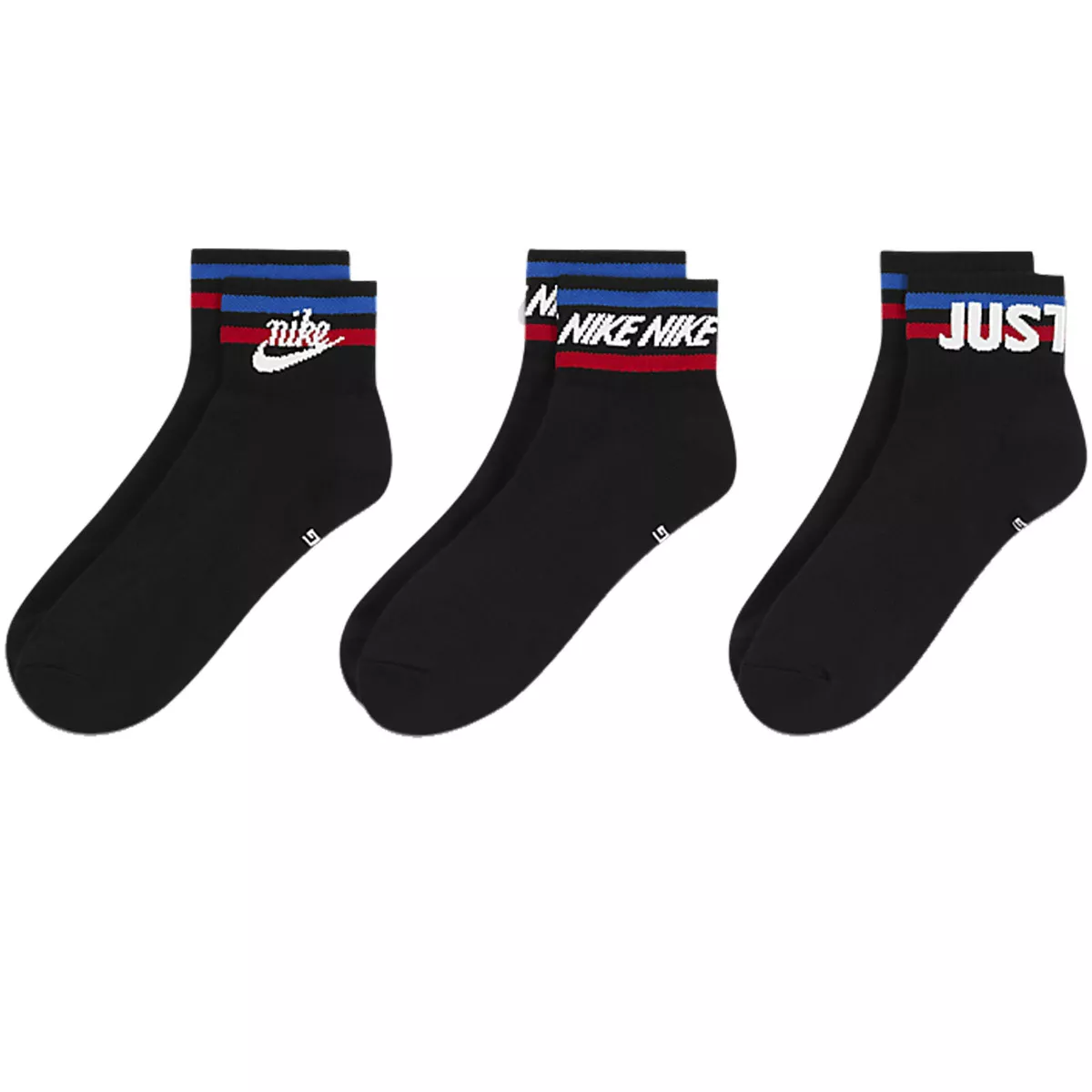 Nike Everyday Essential Ankle Socks In Black 3 Pack Size L eBay
