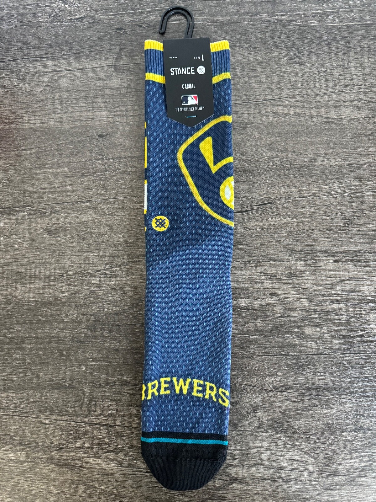 Stance x MLB Milwaukee Brewers BP Jersey MIL Casual Crew Socks Men's LARGE 9-13