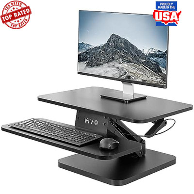 Adjustable Standing Desk Converter Sit Stand Riser Workstation Ergonomic Lift US