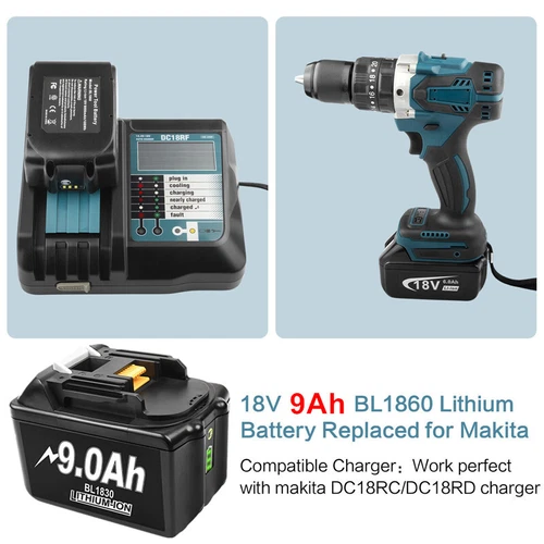 2-Pack 9.0Ah 6.0Ah 5.0Ah For Makita 18V Li-ion Battery BL1850 BL1860 BL1830 LXT - Picture 12 of 18