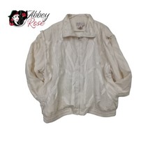 Rhoda Lynne 100 Silk Paisley 80's Track Jacket Size X-Large Cream