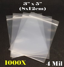 1000 3x4 Inch Zipper Seal Bag Reclosable Bag 4Mil Poly Packing Heavy Duty Clear
