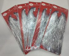 Holiday Time Tinsel Icicles -1000 Count x 5 Packs - 18 Inch Silver Strands - NEW