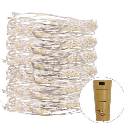 20 LED Wine Bottle Silver Wire Fairy String light bulb Cork Festival Party Decor - Picture 19 of 21