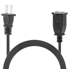 5-FT Polarized US 2-Prong Male-Female Extension Power Cord 2-Prong Extension ...