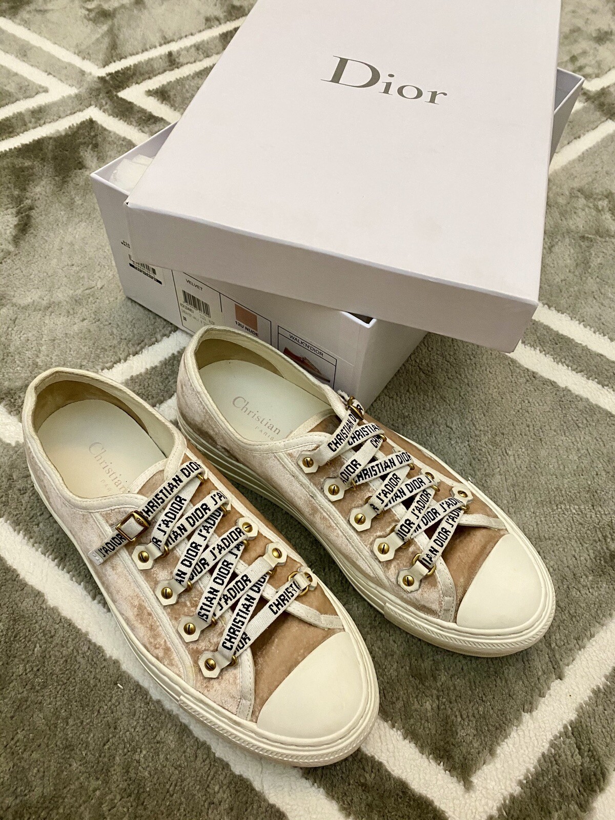 dior pink velvet sneakers