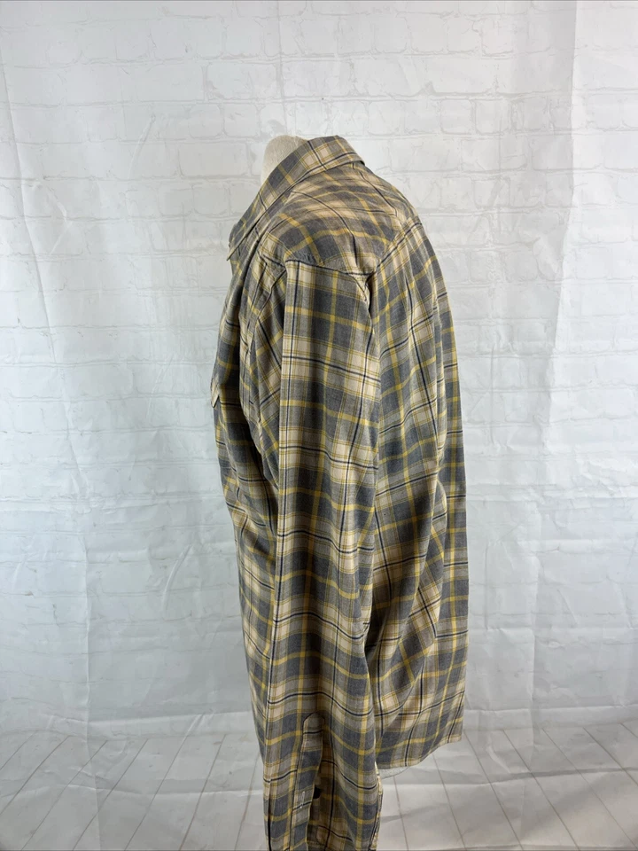 Camisa de vestir Patagonia para hombre gris y amarillo a cuadros mezcla de algodón L $158 Foto 4 de 4