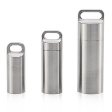 Pill Case Keychain Waterproof Stainless Pill Travel Keychain Portable Pill Box