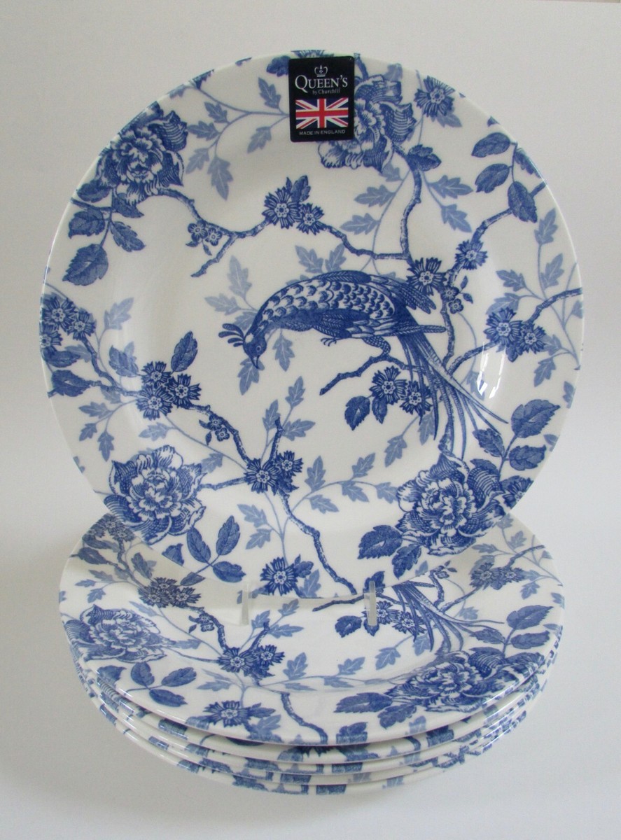   Blue Pheasant 6枚セット Queen's Blue & White KUJAKU Bird Pheasant Dinner Plates Set 6 | eBay