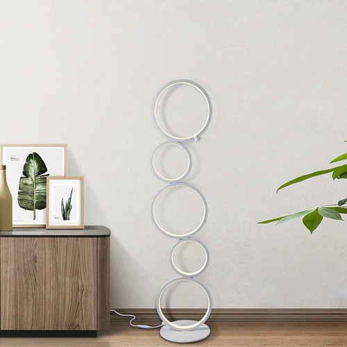 Modern 5 Rings LED Floor Lamp Night Corner Standing Light Decor Living&BedRoom