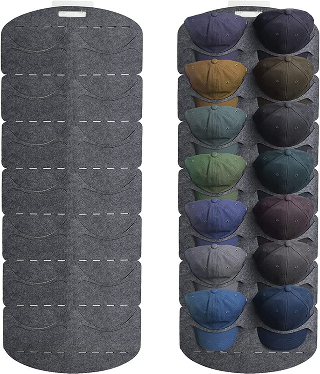 Baseball Cap Organizer with 14 Pockets for Door Wall Hanging Hat Storage-image