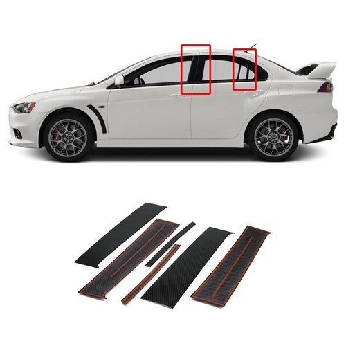 Carbon Side Pillar Cover Trim for Mitsubishi Lancer Evolution EVO 10 X 2008-2017 - Picture 4 of 4