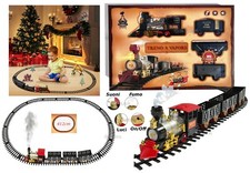 Pista Trenino elettrica a batteria pista treno bambini con luci suoni e fumo