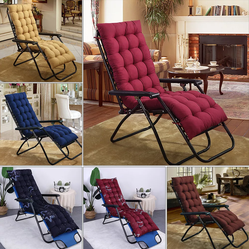 Deck Lounge Chair Cushion Soft Seat Patio Cushion Covers Seat Pad Recliner  Mat